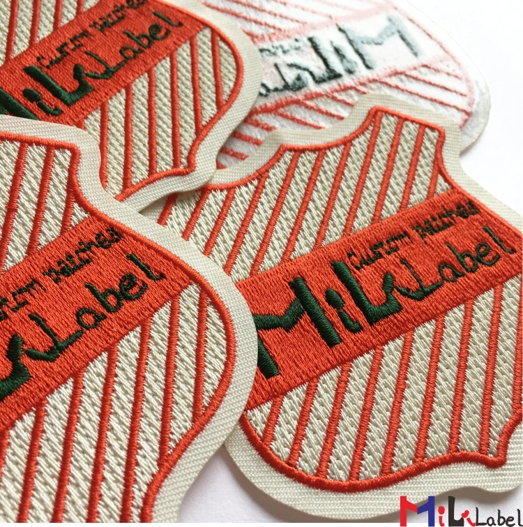 
100% of the embroidery Design embroidery patch custom embroidered patches iron on backing laser cut without merrowed border 