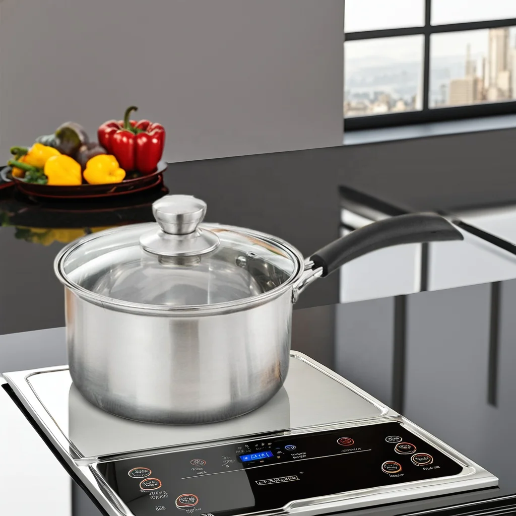 Mutual Hair Stainless Steel Double-Ear Soup Pot with Thickened Bottom & Rolled Edge Induction Cooker for Baby Food Made Chaozhou