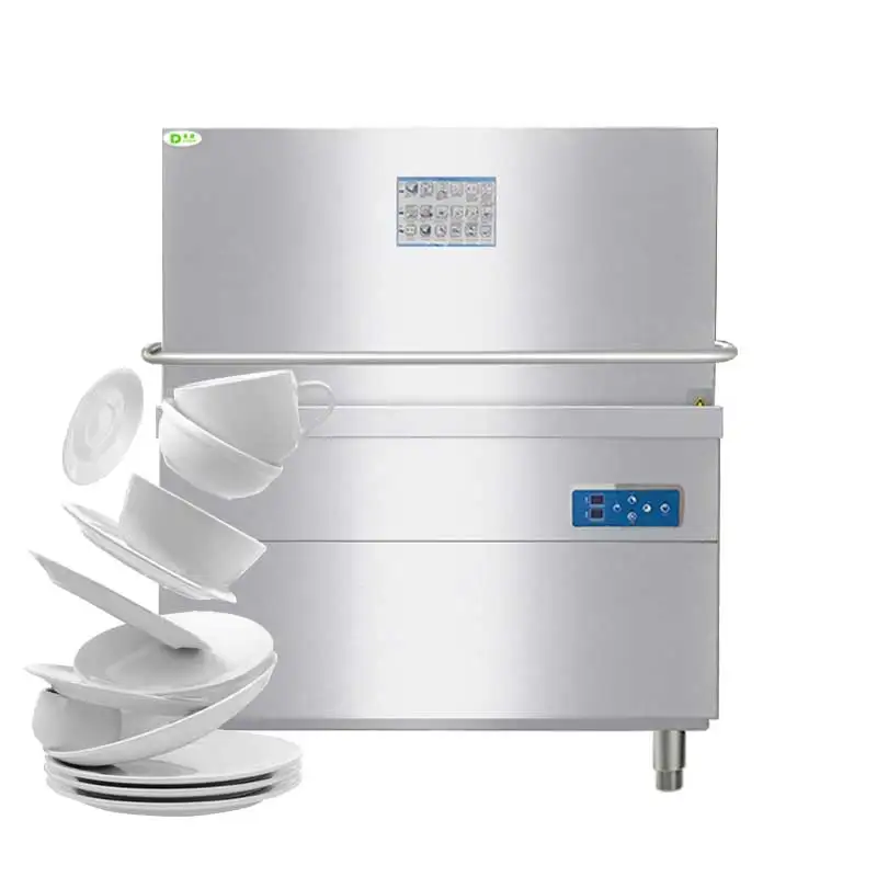 Professional Hood Type Dishwasher Machine Commercial Double Rack Dishwasher for Restaurant