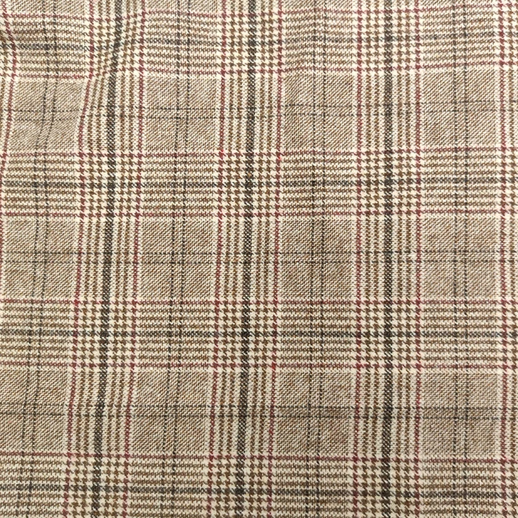 Stock Flannel Fleece fabric 30% wool 290GSM single side coat suit plaid fabric