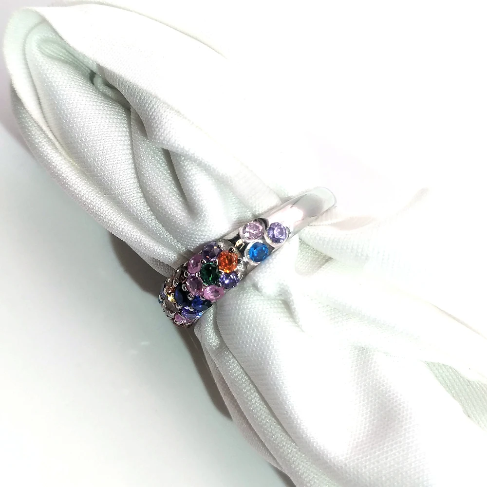 Best Price Colorful Stone Silver Wedding Bands Ring Laser Engraver