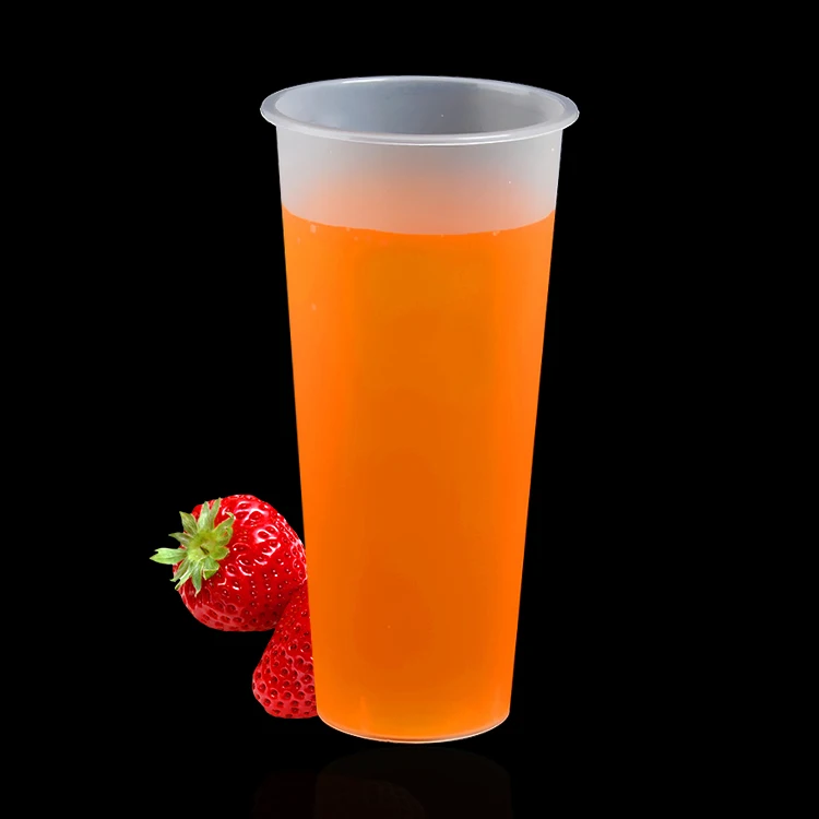 
700ml injection molding 24oz custom printing disposable transparent bubble tea PP cup with lids 