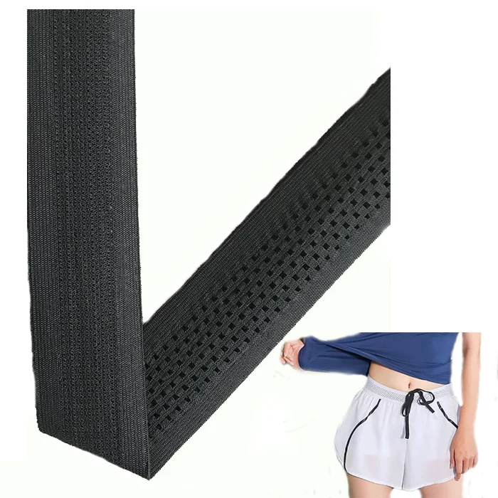 Width 40mm Two layers elastic webbing breathable sports shorts waistband mesh belt bands