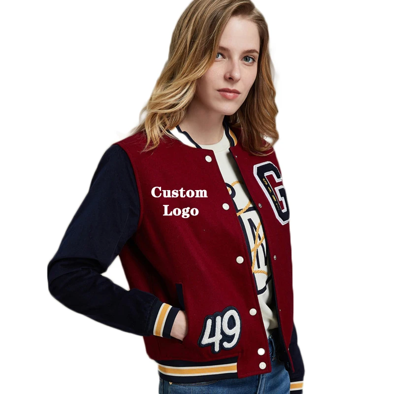  2021 winter custom plus size unisex baseball bomber denim outdoor fleece lettermen motorcycle lady coat leather jacket for