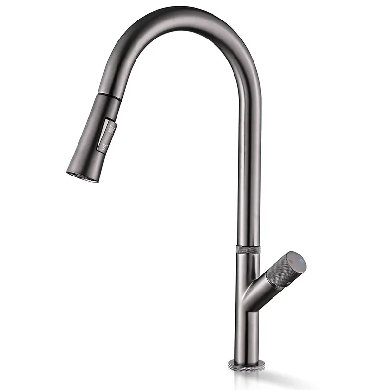 Kitchen Faucet Hot and Cold Mixers OEM Support Gourmet Sanitary Faucets Tap Sink Tap with Sprayer for Pull Out Brass Modern