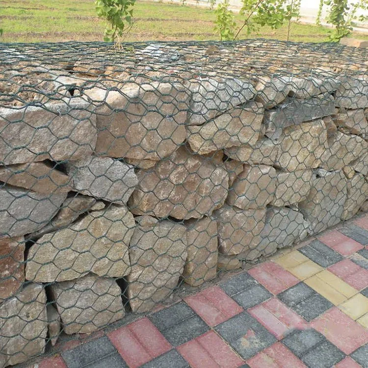 Wholesale Hexagonal Mesh Gabion Baskets for Erosion Control Stone-Filled Weave with Metal Frame & Security Fence Post Caps