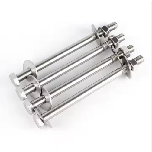 High Quality Original Manufacturer Supply   Hexagon Head Fine Pitch Long Shank Power Bolt and Hex Nut with Plain Washer