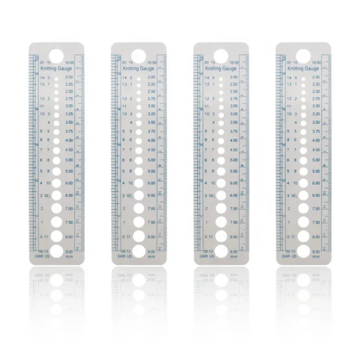 Hot Sale Plastic Ruler Shape Knitting Measure Tools Knitting Needle Gauge  measuring needle sweater tool