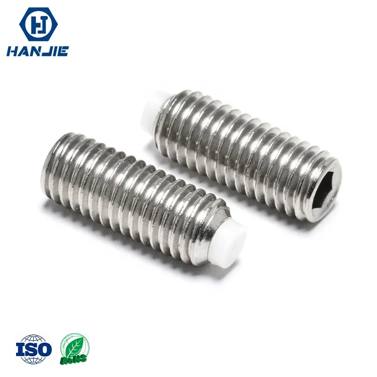 Wholesale M3 M4 Stainless Steel Plastic Tip Dog Point Hollow Hex Socket Head Grub Set Screw
