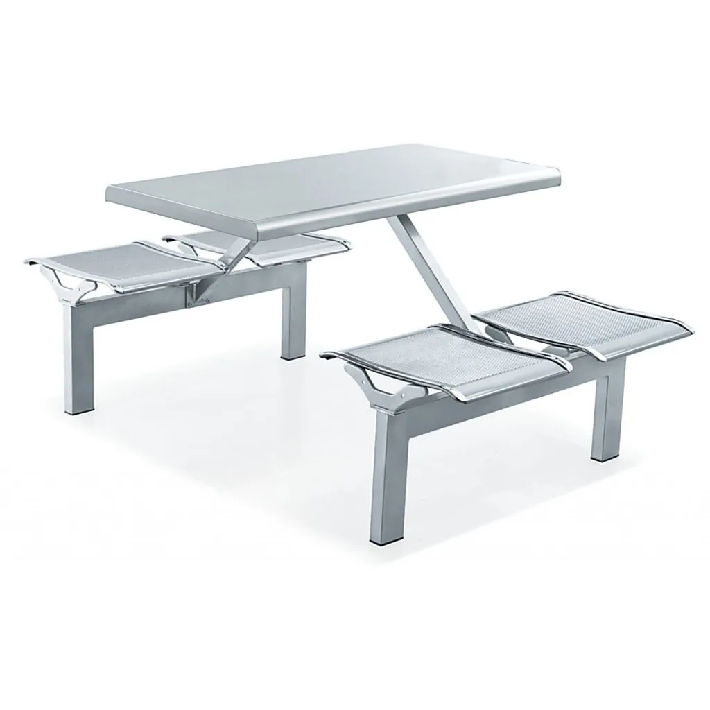 stainless steel 4 seat fast food table restaurant school dining tables