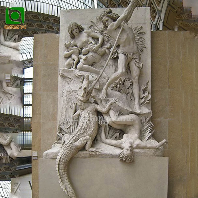 Classical European Antique Stone Marble Greek Figure Statue Engraving Relief