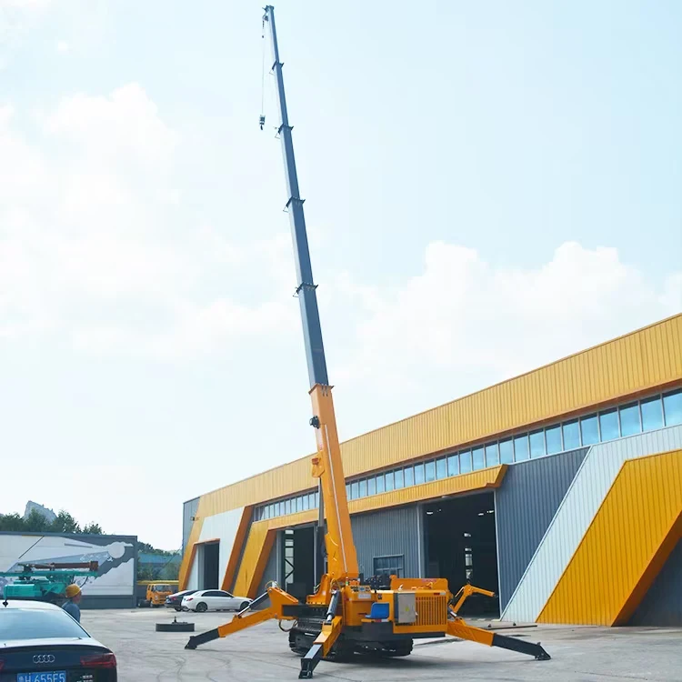 P-253 8 ton spider crane 5 tons 35 meter lifting long reach remote controle spider crane fly jib CE