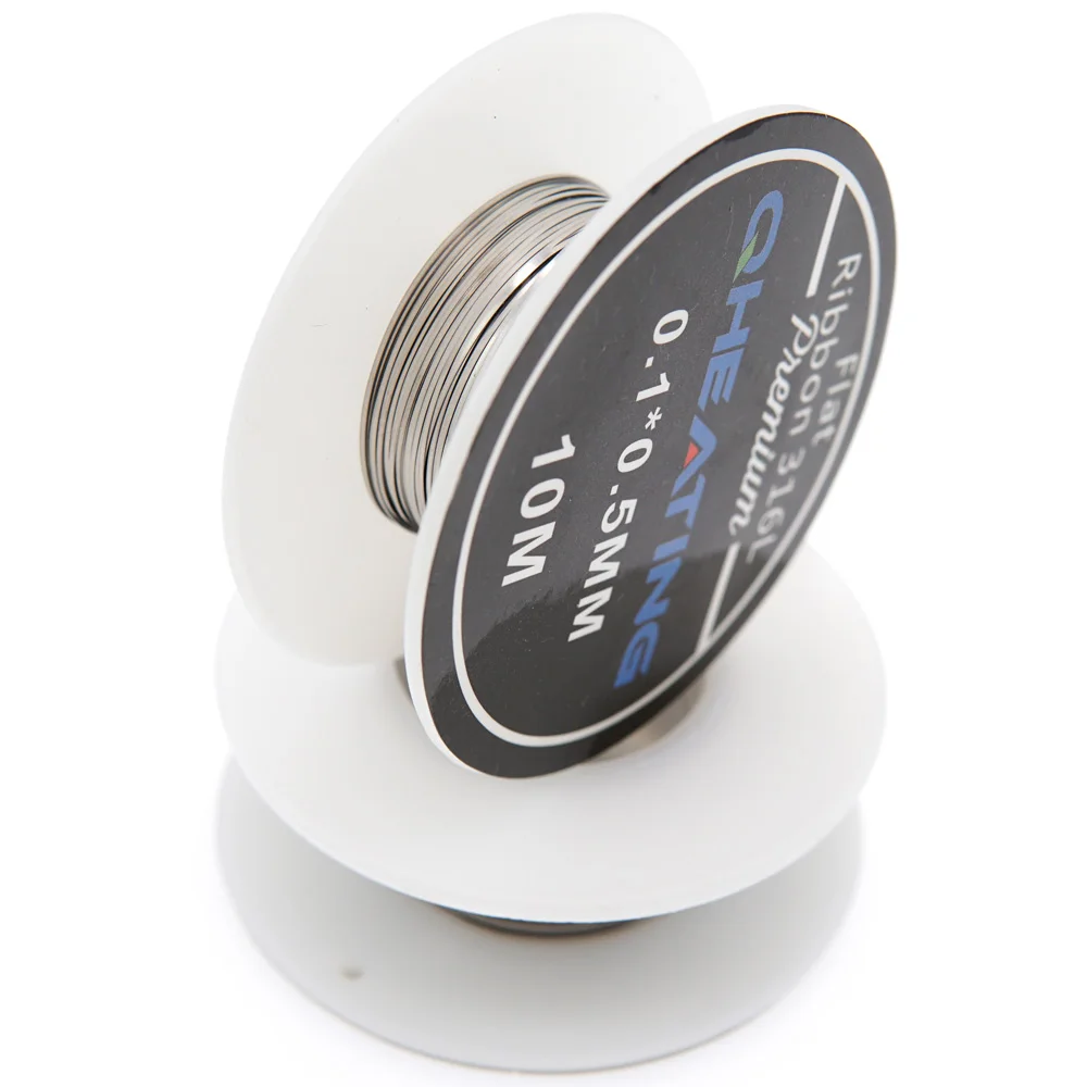 
Wholesale electronic cigarette Heating Wire 0.1*0.3/0.2*0.8 SS316L flat ribbon vape coil wire with low price 