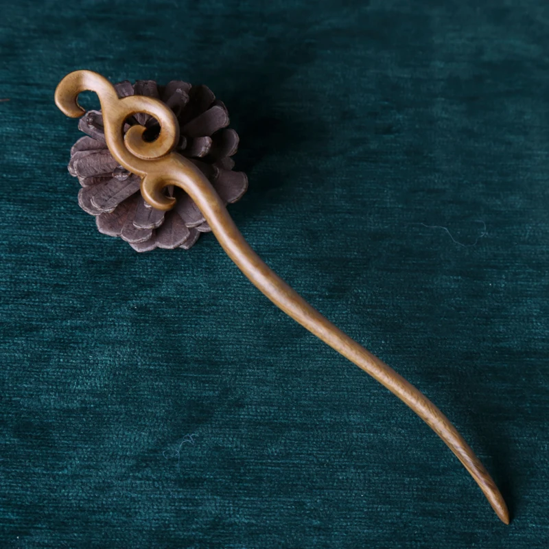 Chinese hair ornaments retro customized wooden products customized hairpin sandalwood carving