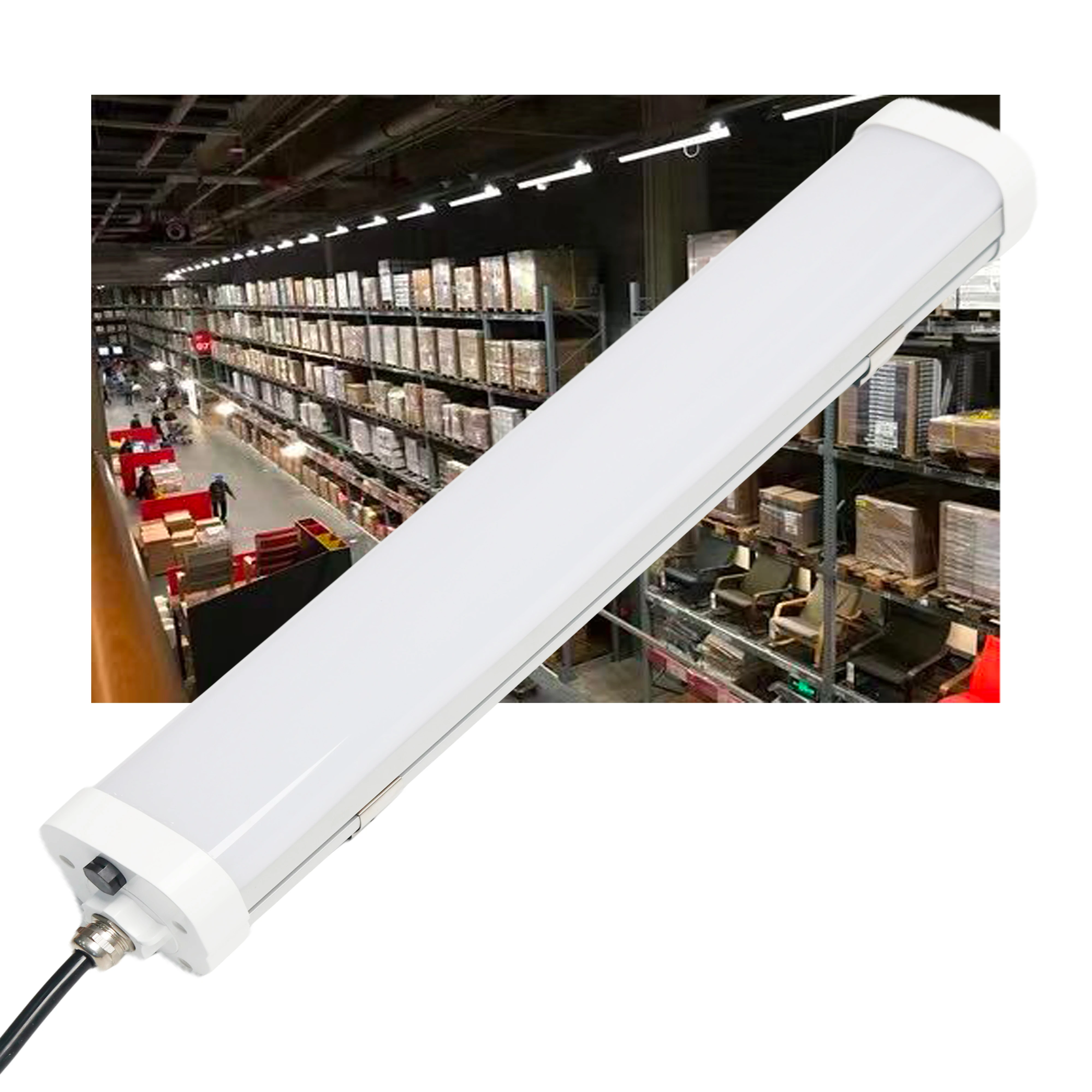 900MM 50W Tri-proof LED Tube  IP66 Waterproof LED Lamp for Garage Basement Warehouse