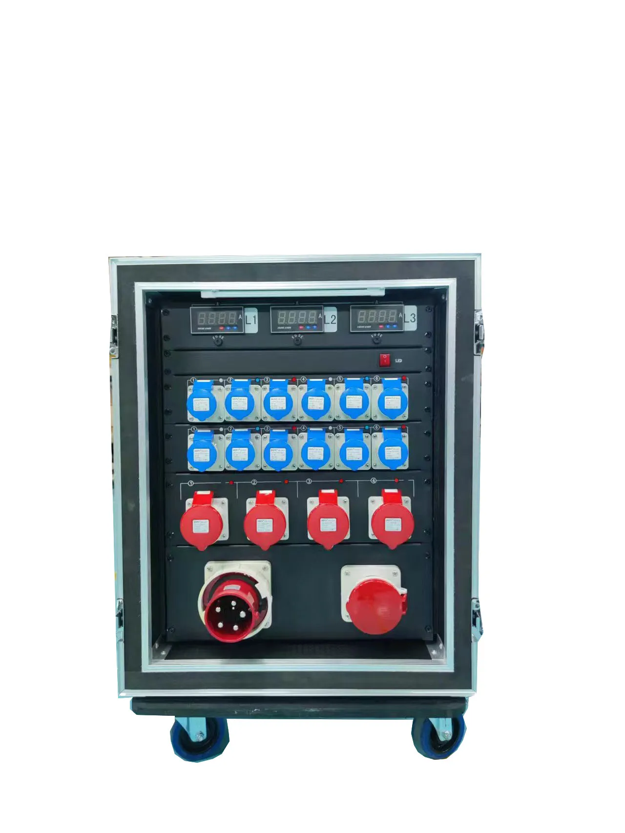 Custom made high performance outdoor power distribution rack 24 channels with 10A brazil sockets output power distro