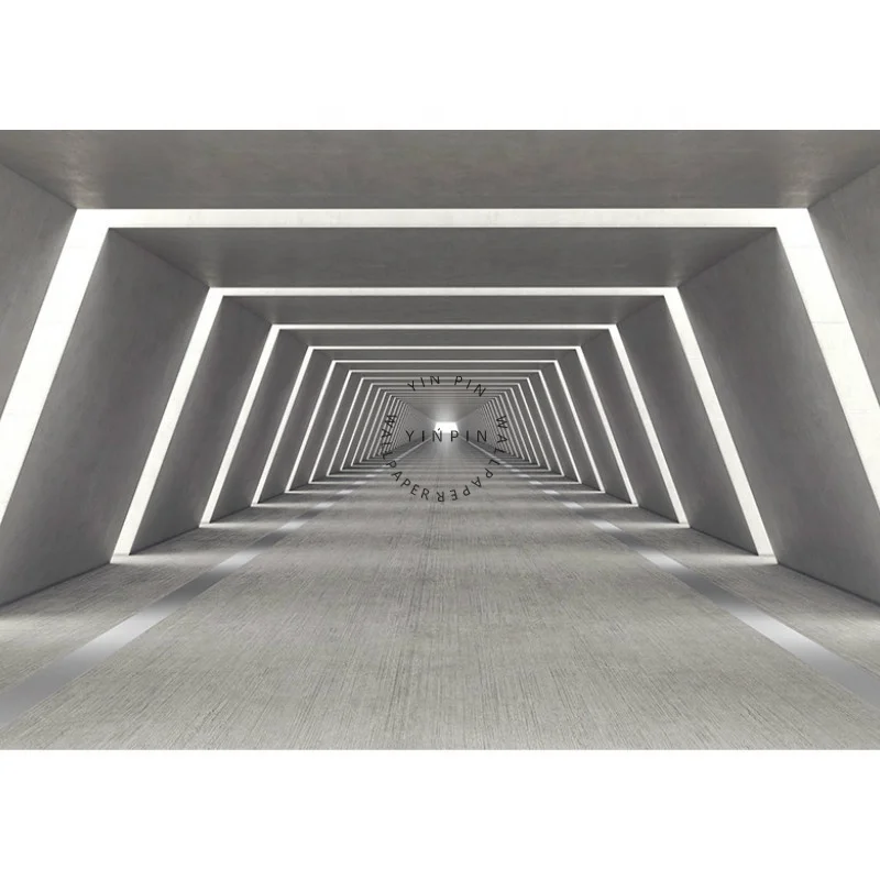 8D Extended Space Three-dimensional Geometry Industrial Style Building Wallpaper Living Room Office Front Desk Background Wall