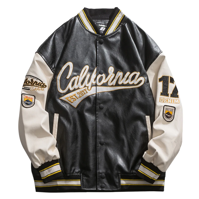 high quality plus size jackets men windbreaker baseball leather custom letterman jacket