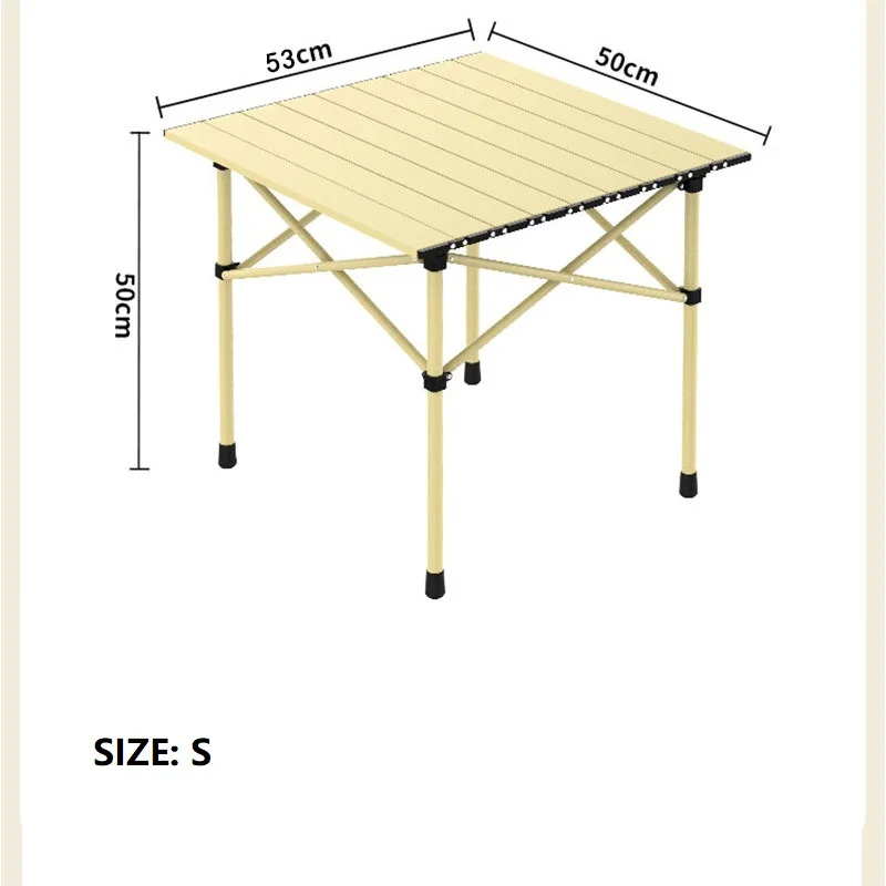 Outdoor folding table and chair set portable egg roll integrated tabletop dining table picnic camping barbecue table
