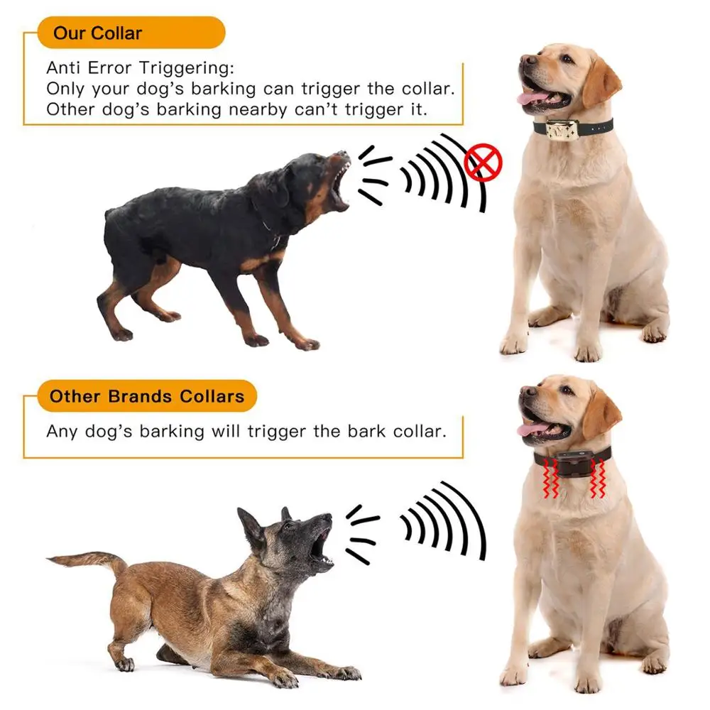 
Custom rechargeable training collar control anti barking control dog collar 