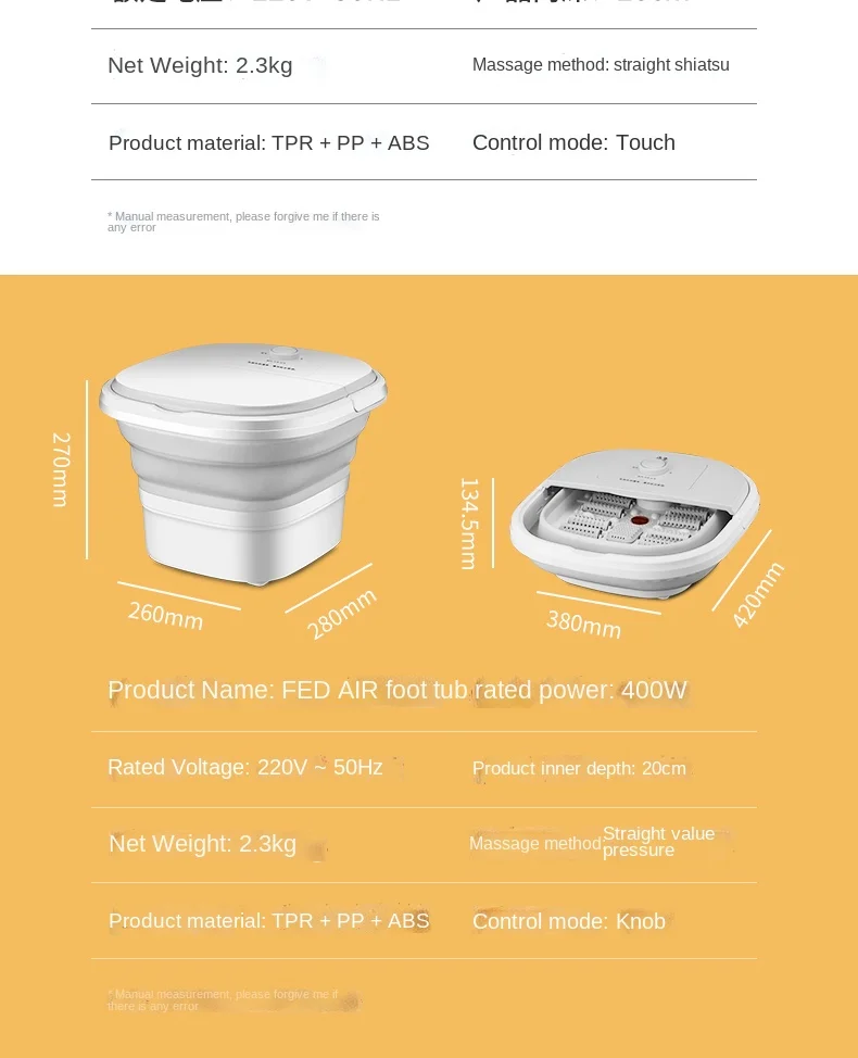 collapsible foot soaking bath basin  foot bath detox machine foldable foot bath massager