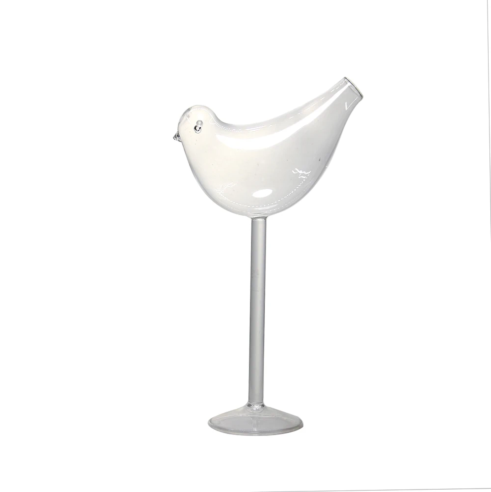 creative unique glass cup with bird shape