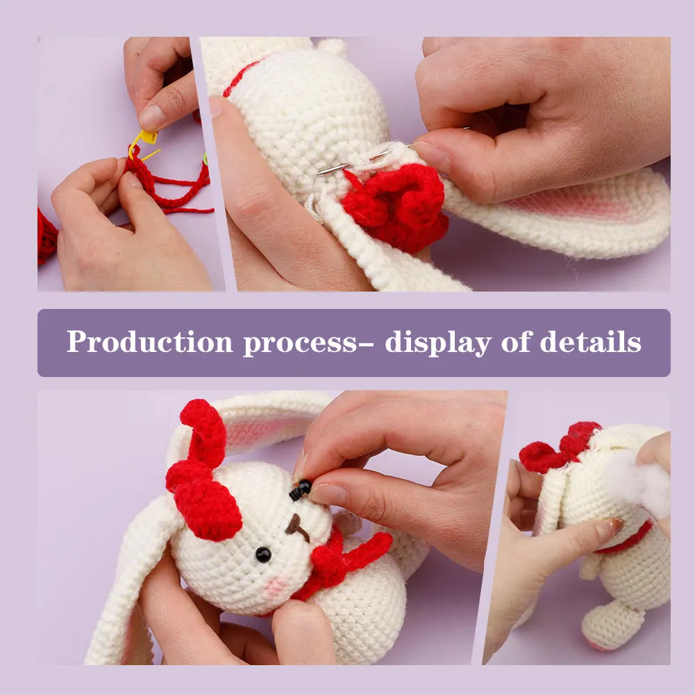 Cute Handmade diy crochet kit animal woobles Rabbit and Hedgehog Crochet Animal Kit