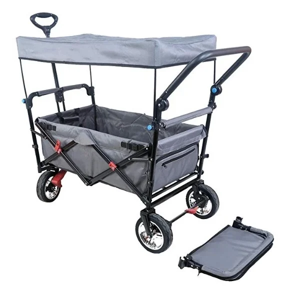 Outdoor Collapsible Baby Stroller Folding Canopy Carts for Kids Customized 600D Fabric 80kg 122*55*109cm 1pc/ctn 20cm*5cm(dia)