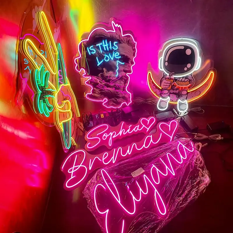 FLUO Dropshipping Free Design Custom Led Neon Light Neon Sign Custom Led Neon Light Logo Sign For Bedroom Birthday Party Home