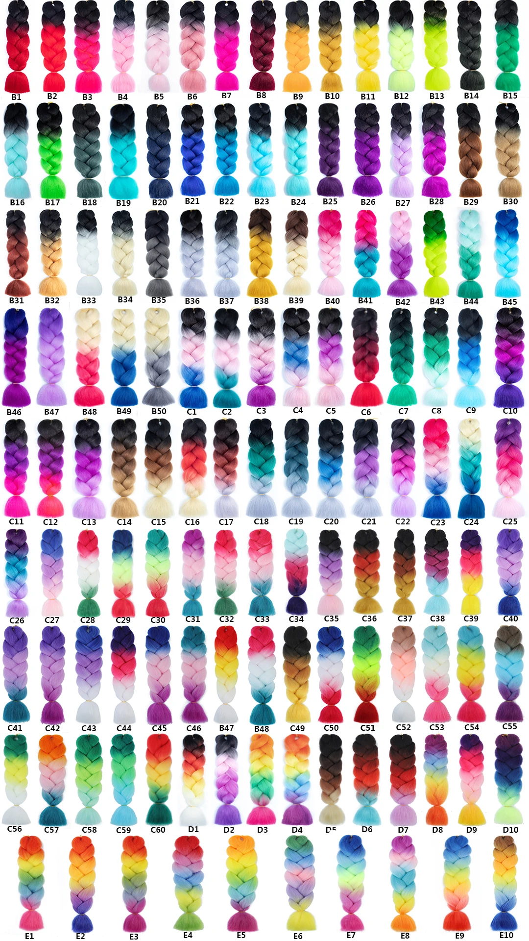 Jumbo Braid Ombre Expression Braids African Extension Crochet Curly Synthetic Braiding Hair