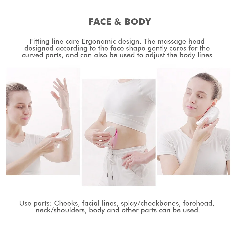 Hot Selling new HOT COLD EMS Microcurrent Guasha Red Blue Purple Light Face Neck Body Lifting equipment for face massage