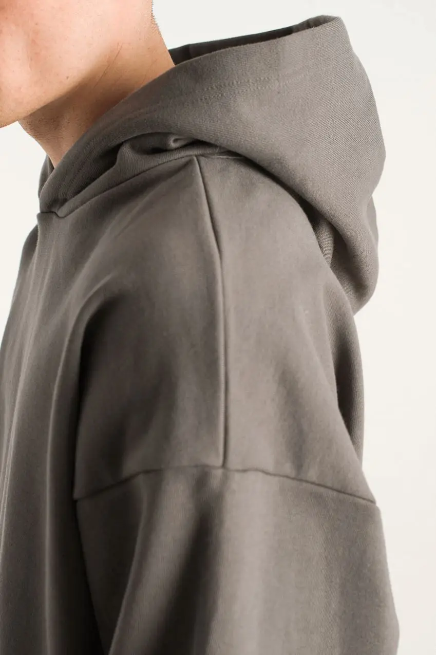 Custom 100% Cotton Logo Vintage Oversize For Men Hood Heavy Fleece With No String 500GSM Thick Raglan Sleeve Boxy Fit Hoodie