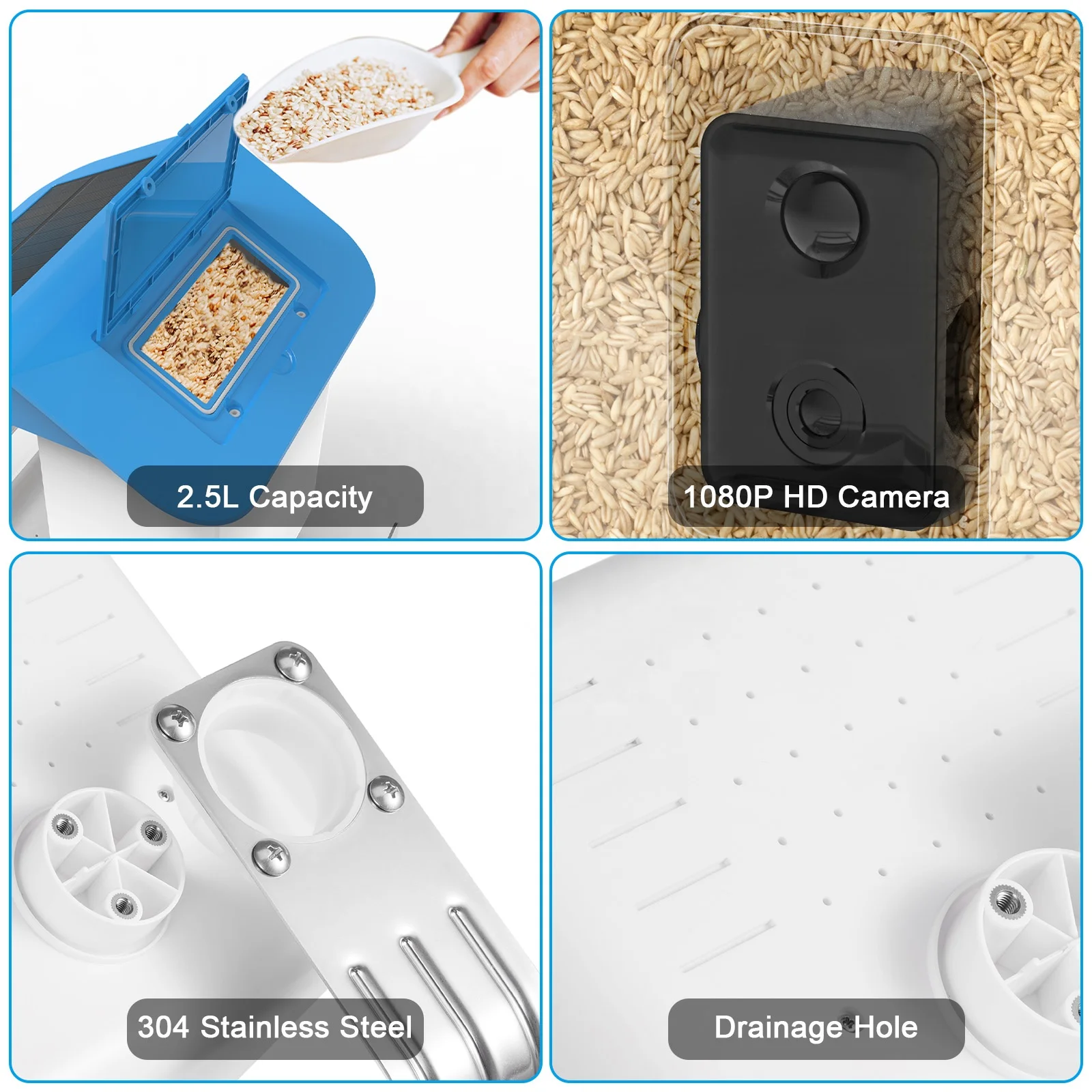 WIFI Smart Bird Feeder with Camera Free AI identification Bird Camera Control by Bird Lover APP