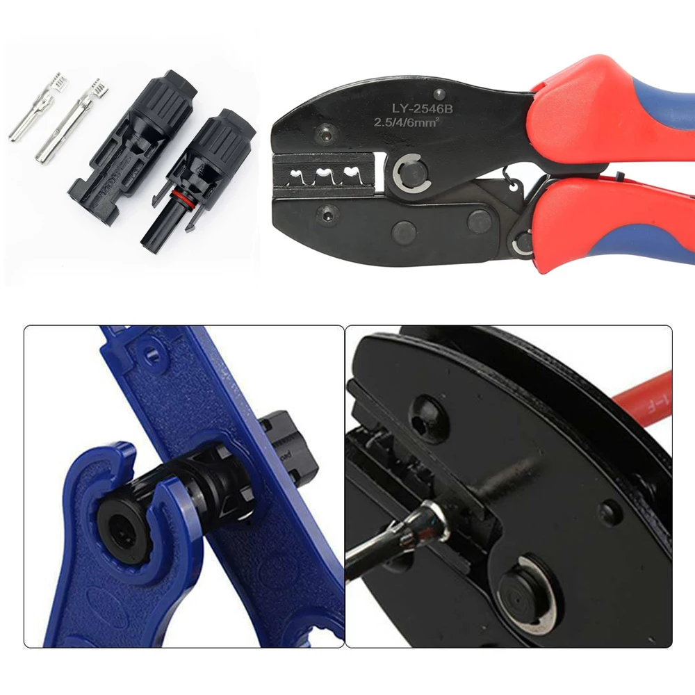 6 in1 PV crimping pliers kit  2546B  solar   for 2.5-6mm2/AWG26-10 Solar Panel  Cable  Line MC4Crimp  connector terminal crimp