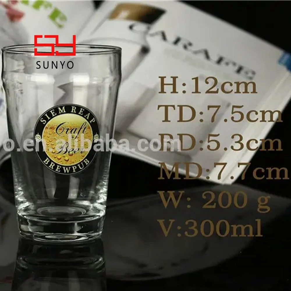Customized Logo Branded Using Special Shape Beer Glass Multi Size Wholesale Factory Beer Can Glass Cup