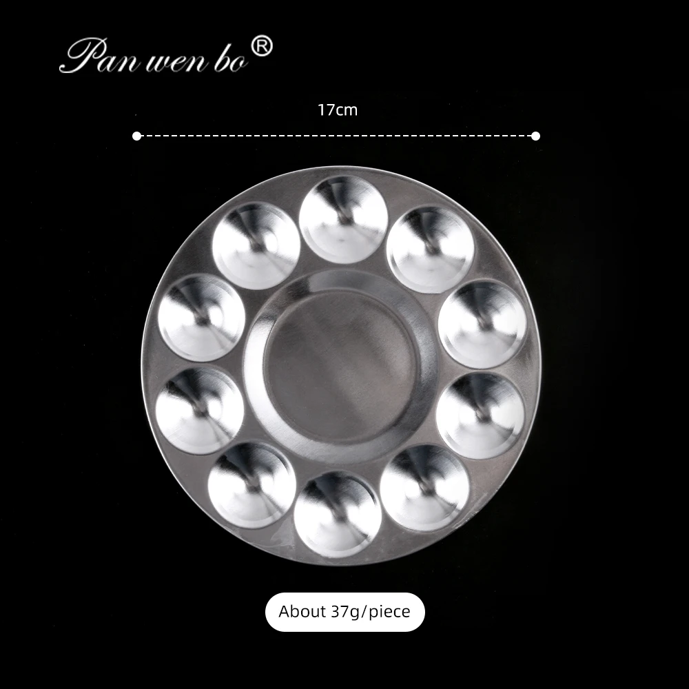 Artist drawing color mixed palette custom round metal oil watercolor paint palette