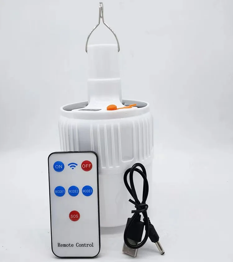 Rechargeable Bulb Lantern led Portable Camping Light Outdoor Solar LED T-Bulb Lights Lighting T100 With Remote Control