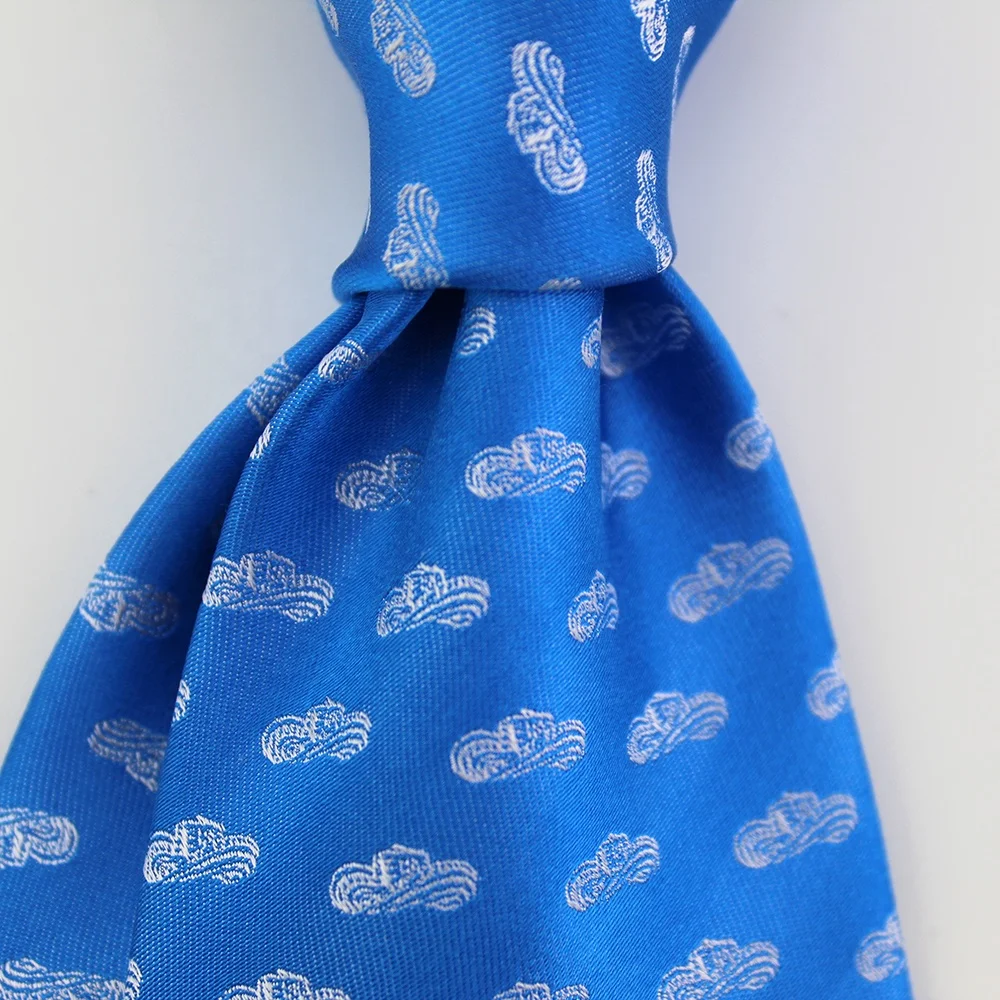 Create Your Own Motorbike Design Handmade 100% Silk Custom Woven Blue White Motorcycle Elegant Ties Two Tone Mens Neckties