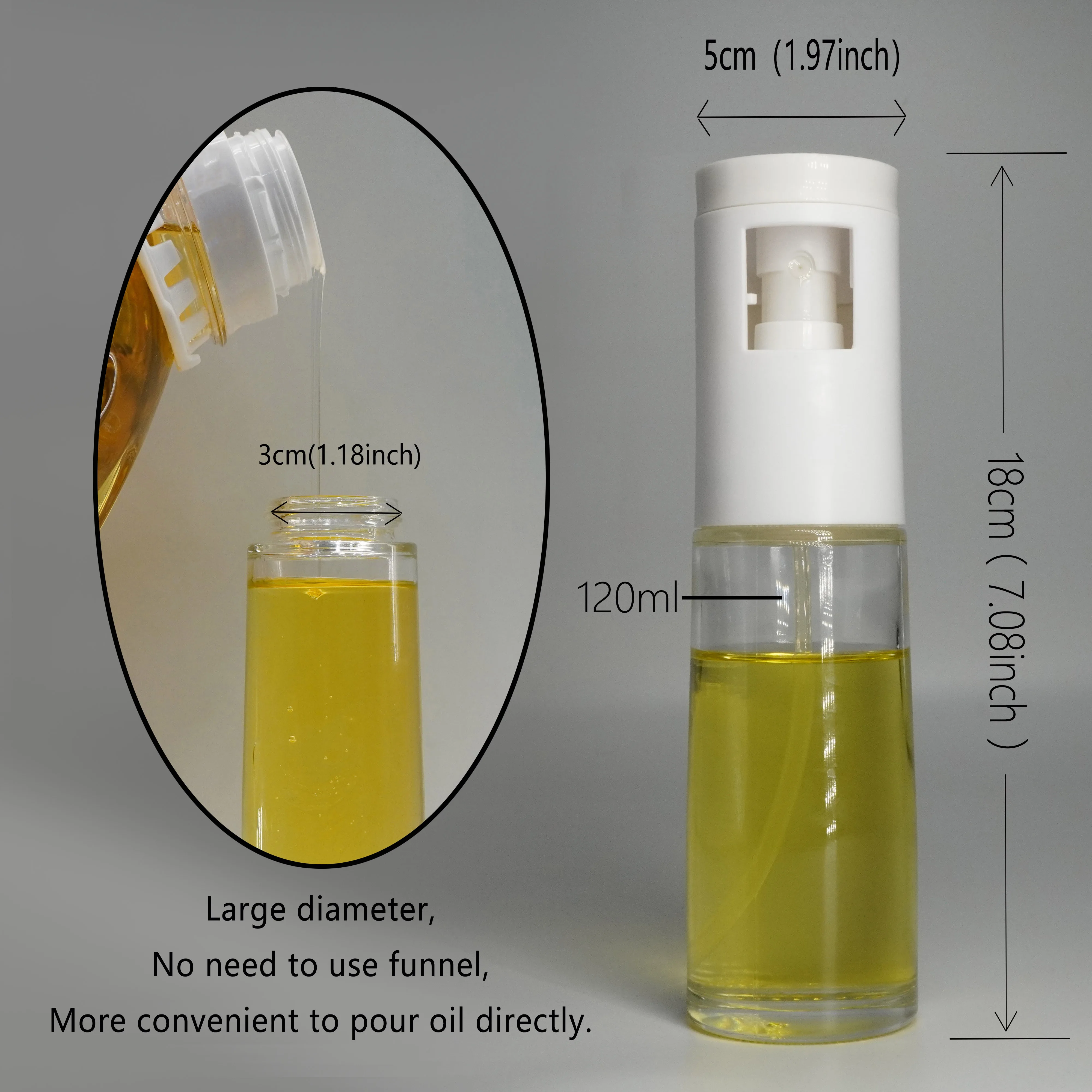 NEW ARRIVAL-glass olive oil sprayer bottle upgrade one with rotatable dust