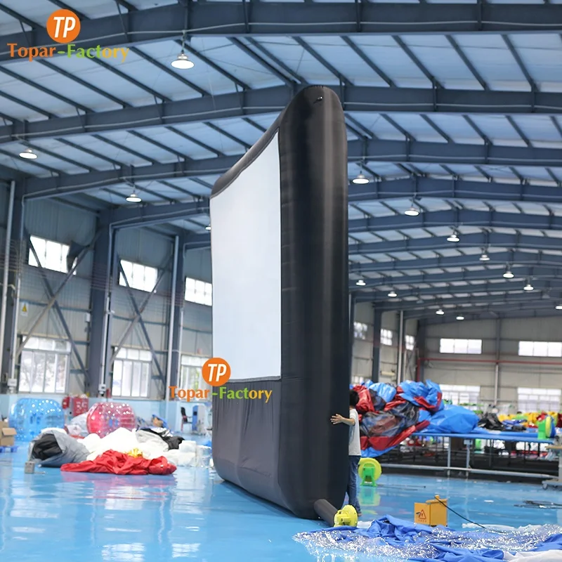 Outdoor Exclude Blowers inflatable Giant Screen 40ft inflable para proyectar, for School Churches Grand Parties Drive-in Theater