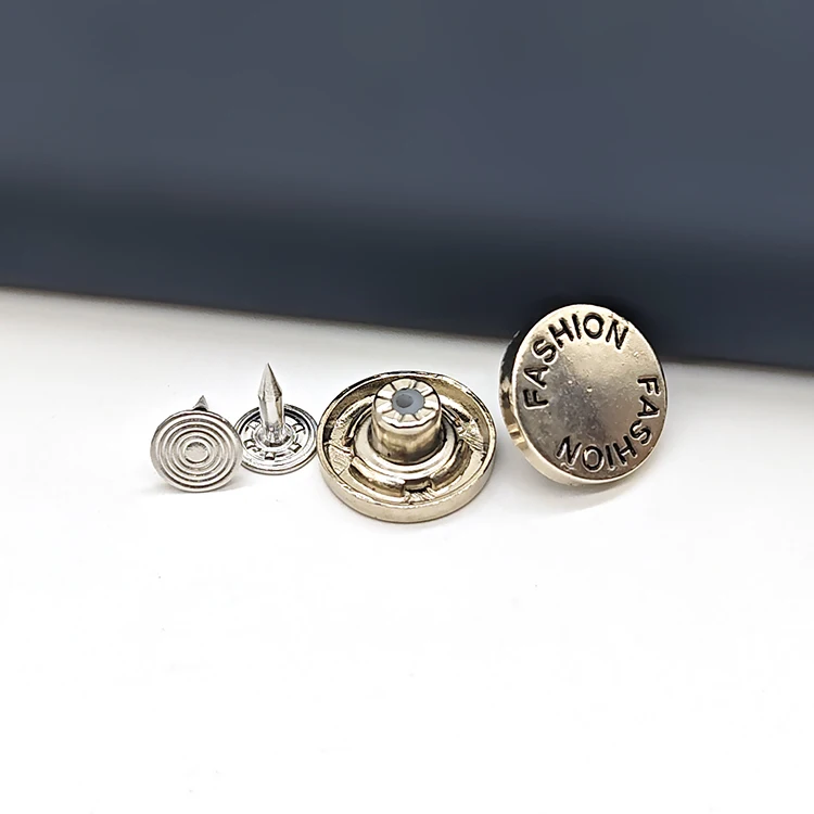 Wholesale Custom Brand Clothes Tack Button High Quality Metal Jeans Buttons With Rivets