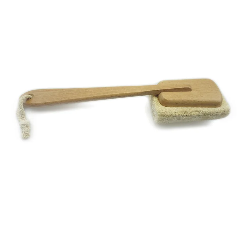 
adjustable wood shower wash body scrubber loofah sponge bath back body soft brush long handle hot 