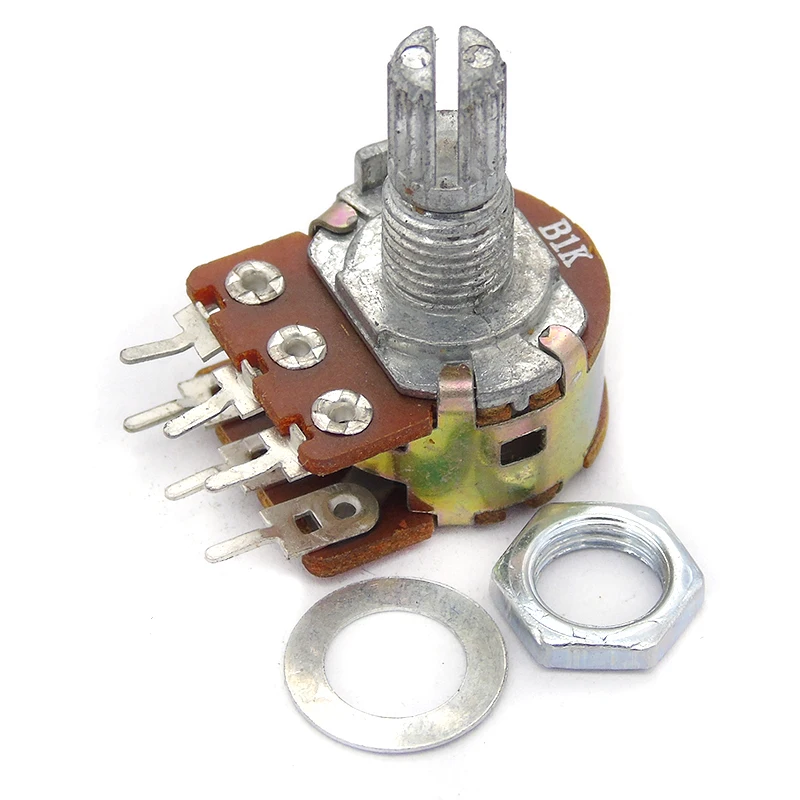 WH148 Double Potentiometer 6Pin B1K handle 15mm