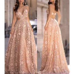 Женское винтажное платье на выпускной, длинное платье с цветочным принтом, 2020