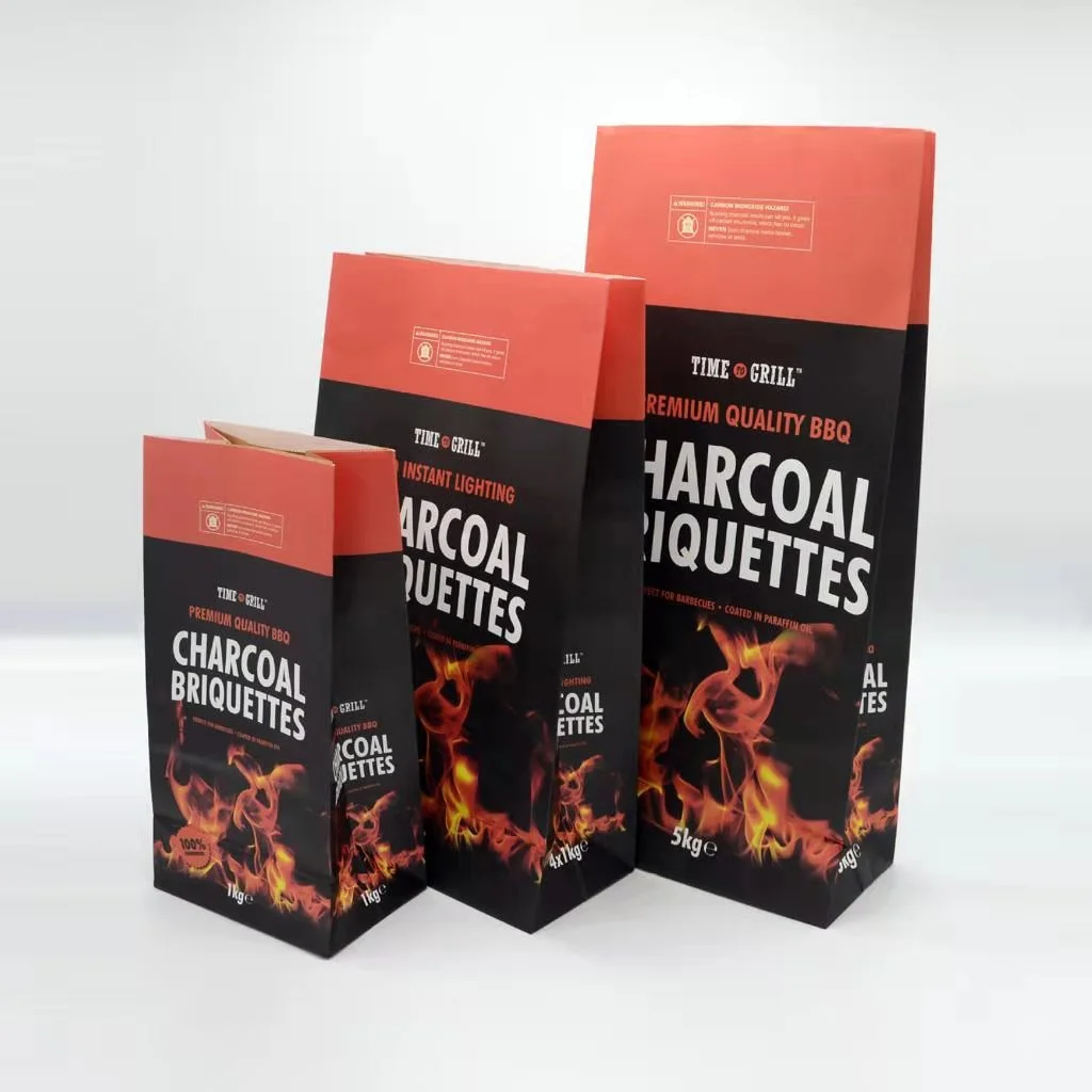 10kg 15kg 8lb 35lb Hardwood Lump Charcoal Coal Packing Paper Bag BBQ 2kg 3kg 5kg Charcoal Bags Adhesive for Coal Briquette