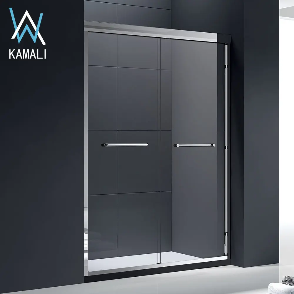 Kamali factory price hot-selling double sliding wheel glass shower cabin door