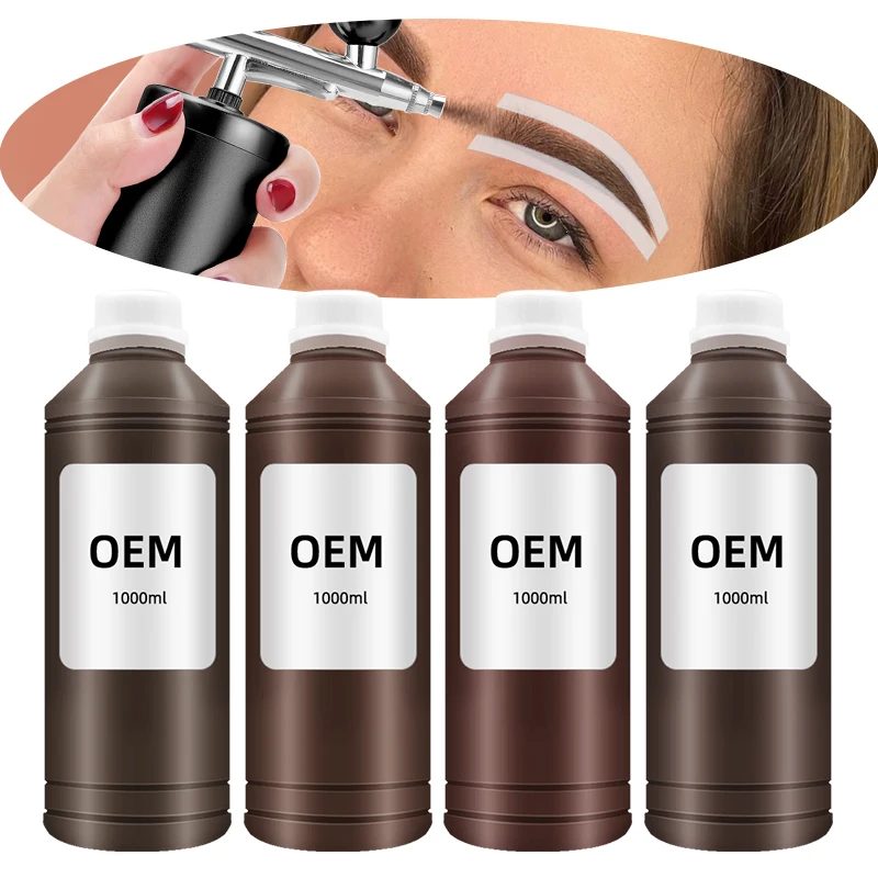 Black Long Lasting Natural airbrush Brow Tinting Kit airbrush hybrid liduid brow tint