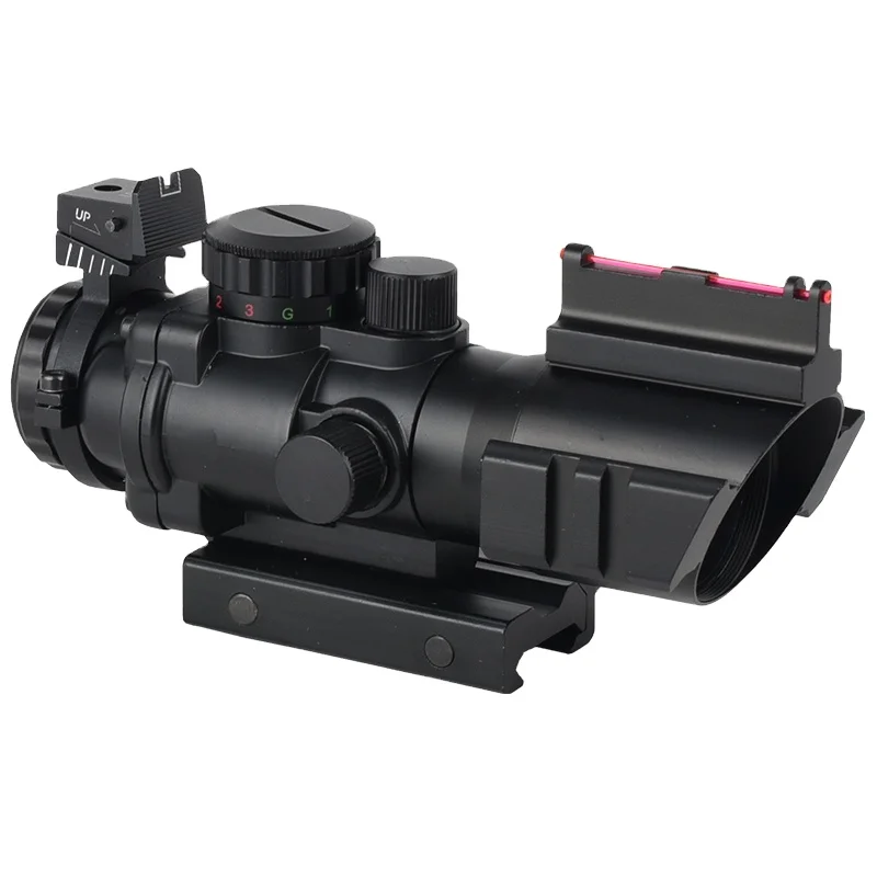 SYQT Adjustable 4x32 Scope Sight Red Green Illuminated Reticle Optical Hunting Scope