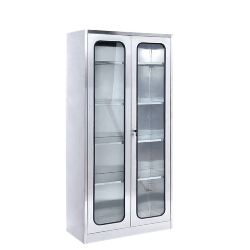 New Design Glass Door Stainless Cupboard For Hospital  Medical Instrument Cabinets