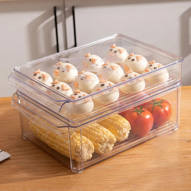 New Transparent Storage Box With Lid Can Be Stacked Storage Box Fruit  Vegetable Storage